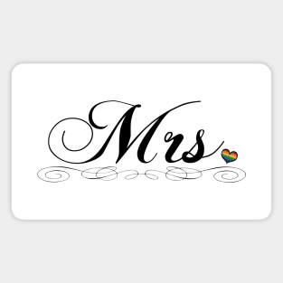 Mrs. Lesbian Pride Typography Design Magnet